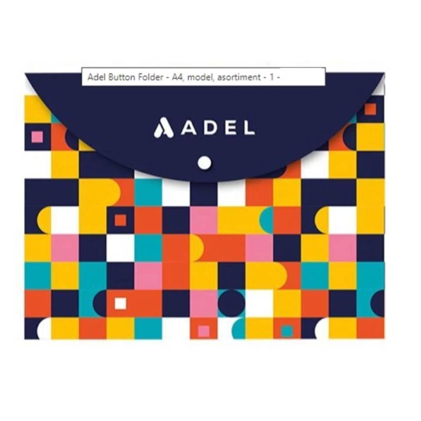 Adel A4 Desenli Çıtçıtlı Zarf Dosya-Lacivert - 1