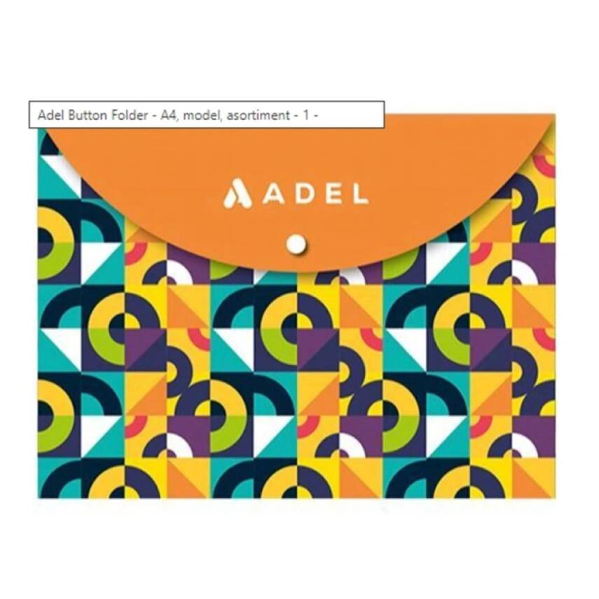 Adel A4 Desenli Çıtçıtlı Zarf Dosya-Turuncu - 1