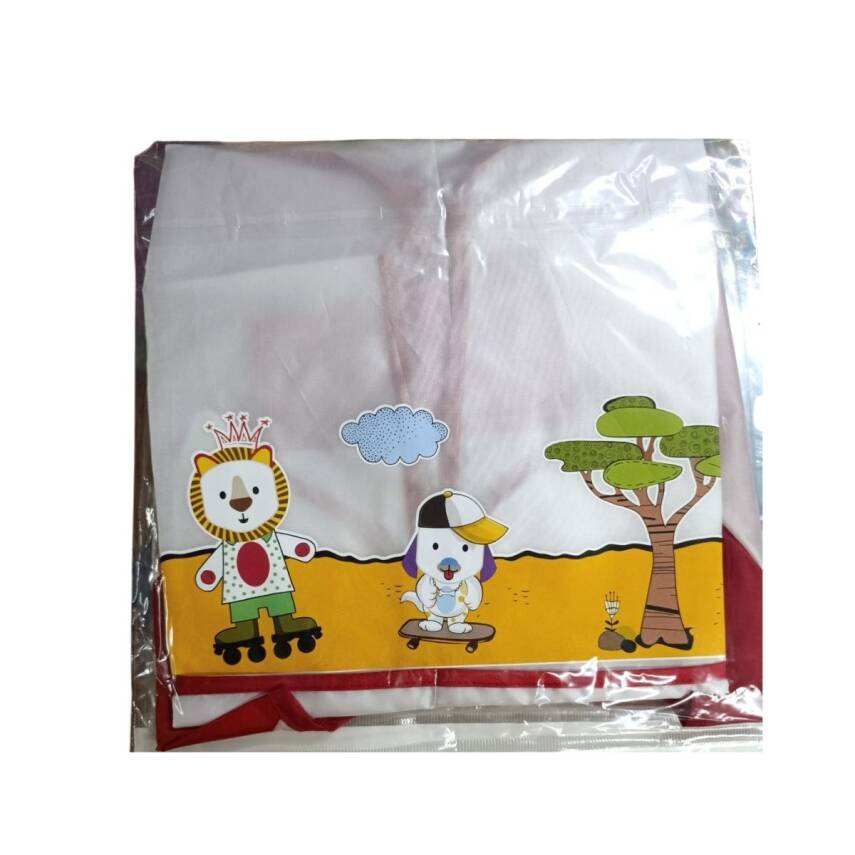 Adel Boyama Önlüğü 6-8 Yaş Ayarlanabilir Boy-Kırmızı Aslan - 1