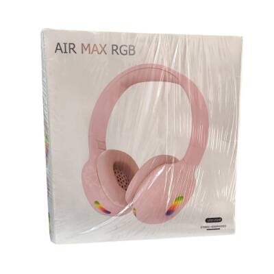 Air Max Rgb Led Işıklı Stereo Kulaklık-Pembe