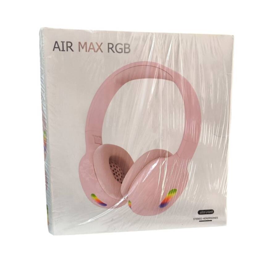 Air Max Rgb Led Işıklı Stereo Kulaklık-Pembe - 1