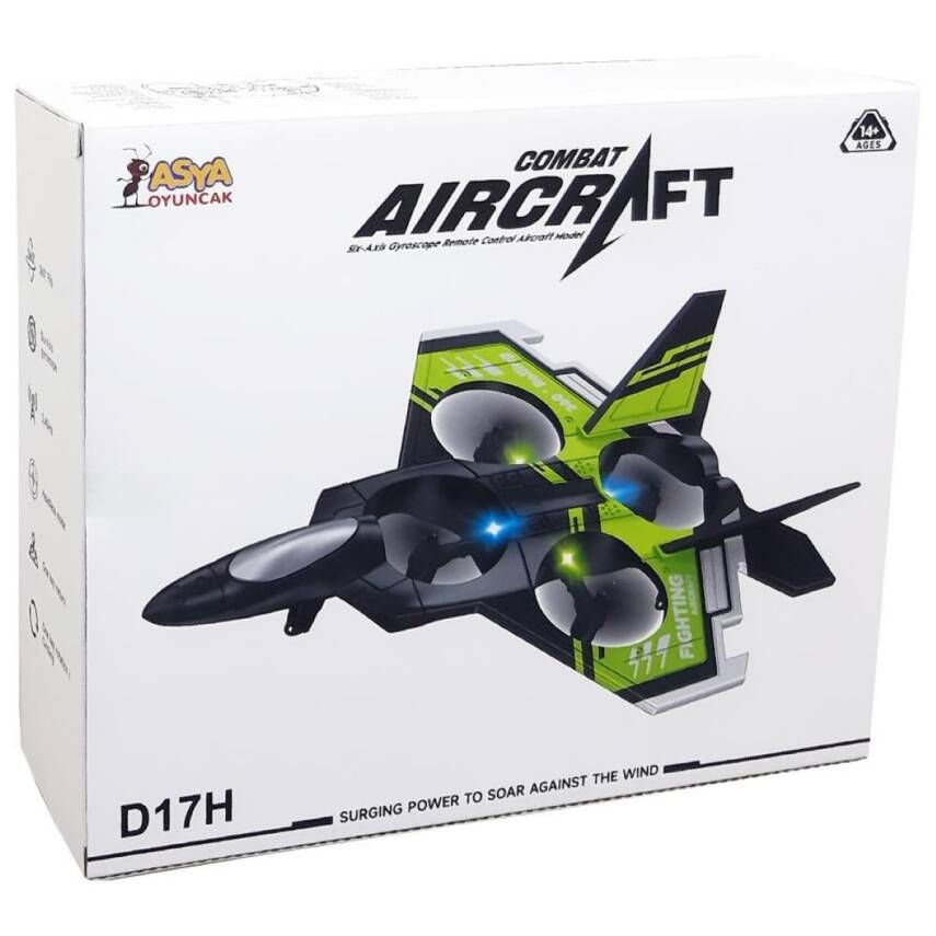 Asya Oyuncak 3 Motorlu Uçak Dron 22571-D17H-Yeşil - 1