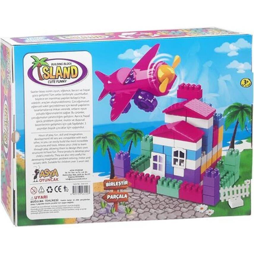 Asya Oyuncak Ant Blocks Uçak ve Ev Seti 100 Pcs Island Ant010 - 2