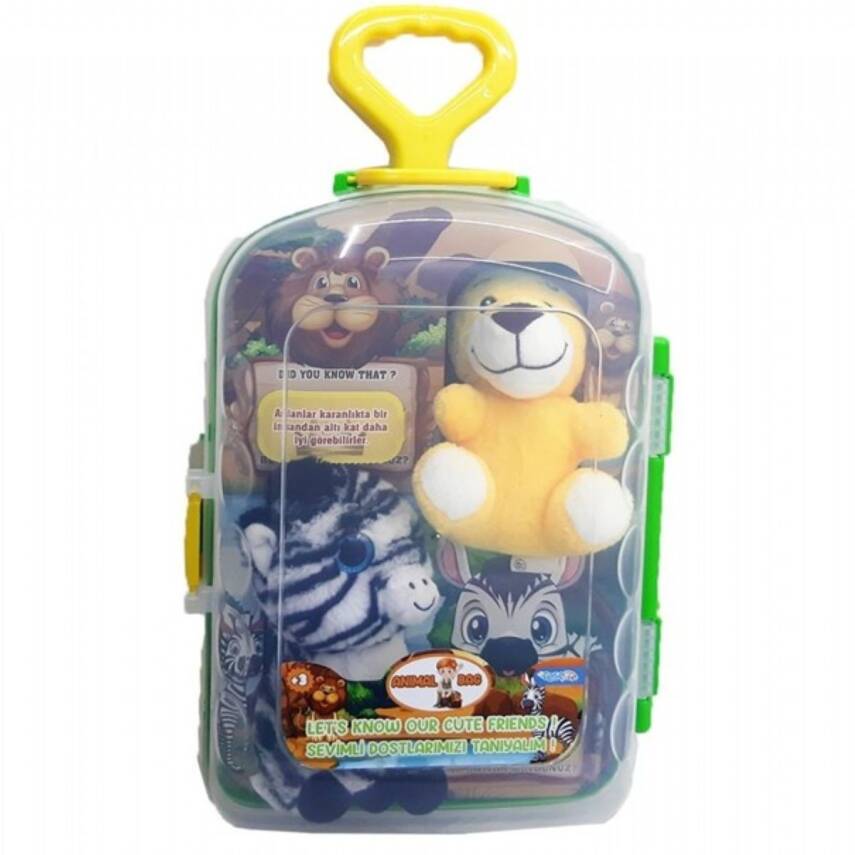 Asya Oyuncak Bavul Peluş İkili Aslan Zebra Cese-10040 - 1