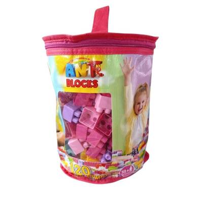 Asya Oyuncak Çantalı Blocks Pastel 120 Parça Ant 122-Kırmızı Çantalı