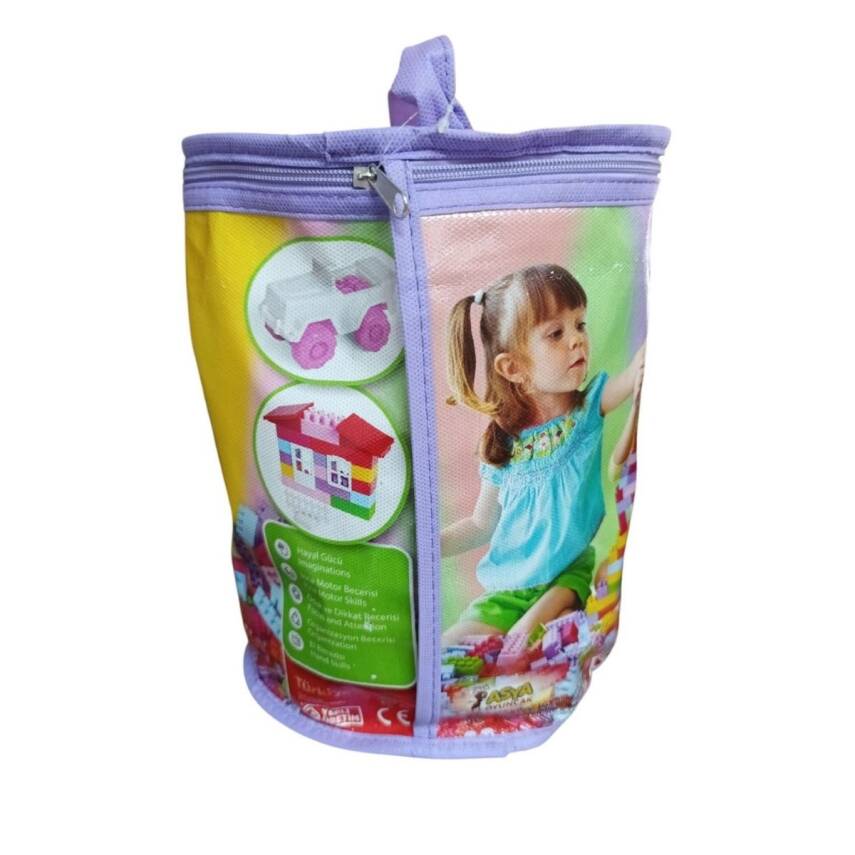 Asya Oyuncak Çantalı Blocks Pastel 120 Parça Ant 122-Mor Çantalı - 2