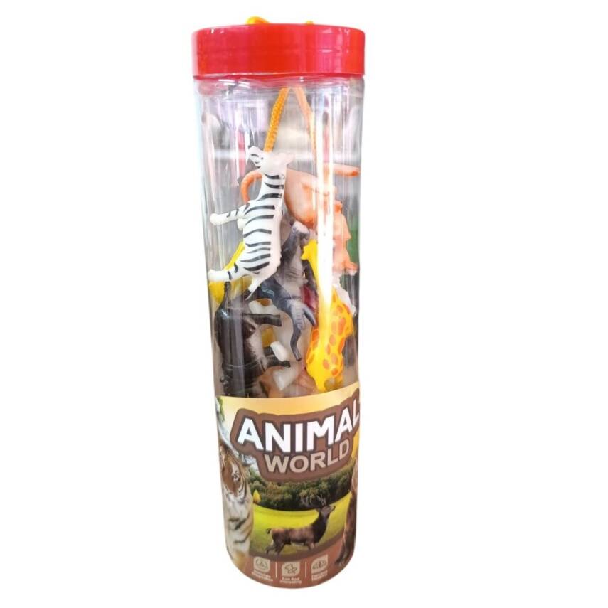 Asya Oyuncak Display Box Silindir Hayvanlar 6676-Kırmızı - 1