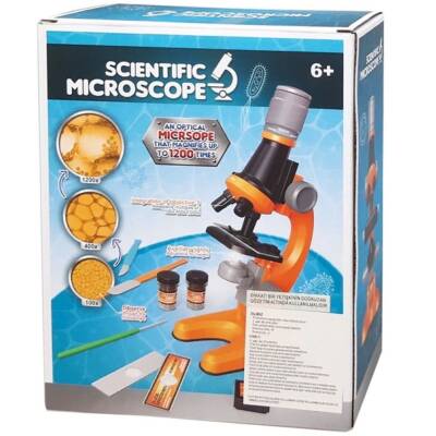 Asya Oyuncak Kt. Pilli Mikroskop 22036-1013/1012-Turuncu