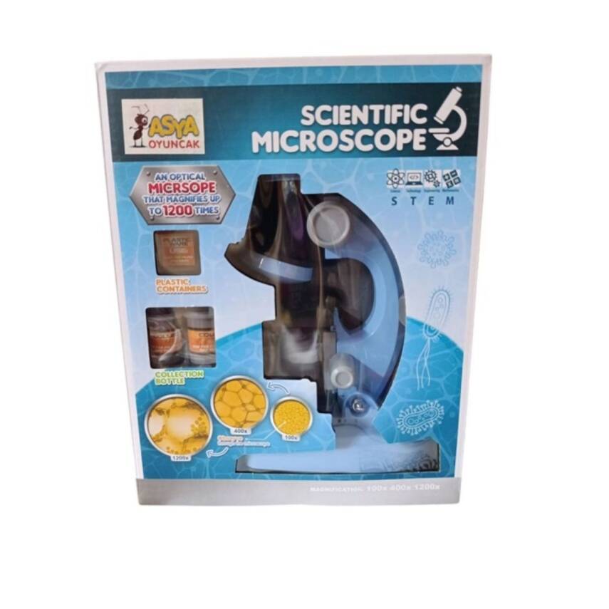 Asya Oyuncak Kt. Pilli Mikroskop 22036-1013/1012-Mavi - 1