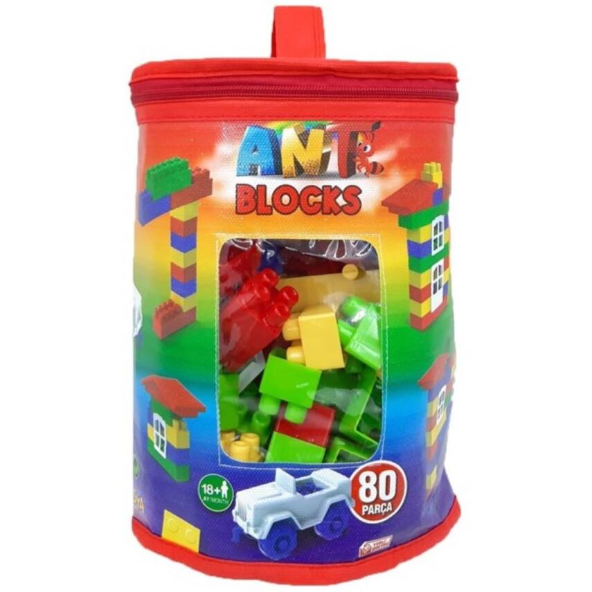 Asya Oyuncak Lego Bloklar 80 Parça Çantalı Ant 081 - 1