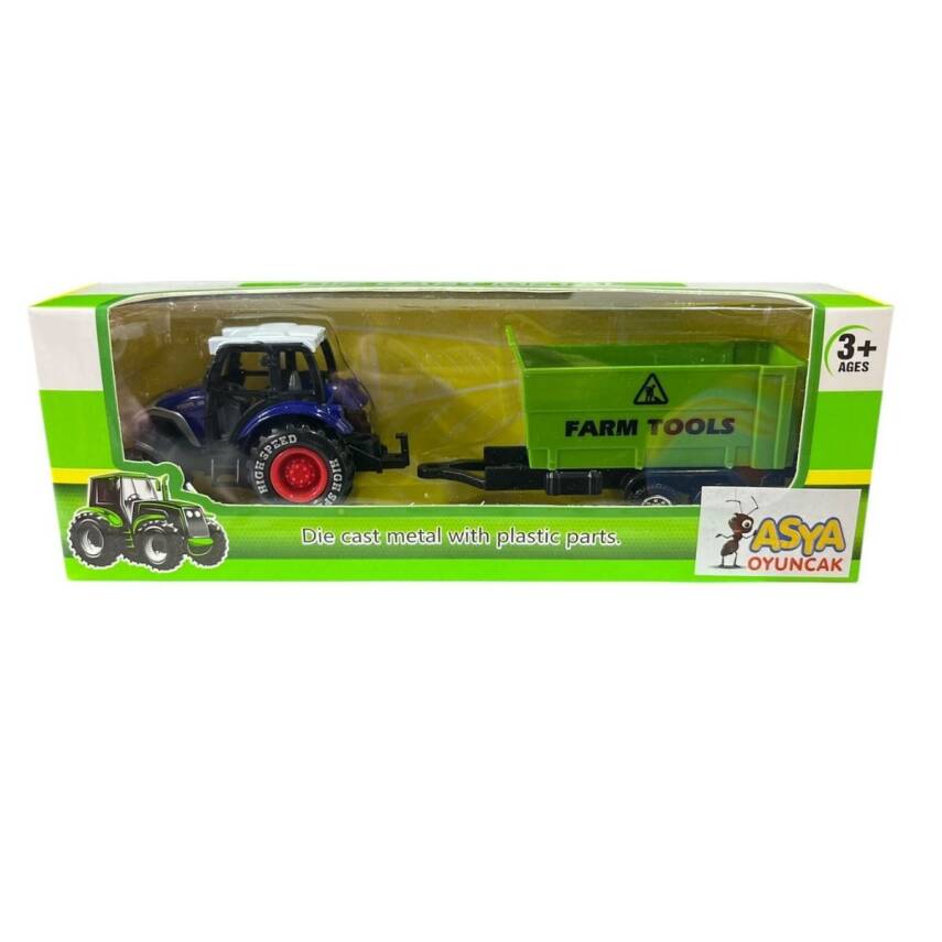 Asya Oyuncak Metal Traktör 955-168-Mavi - 1