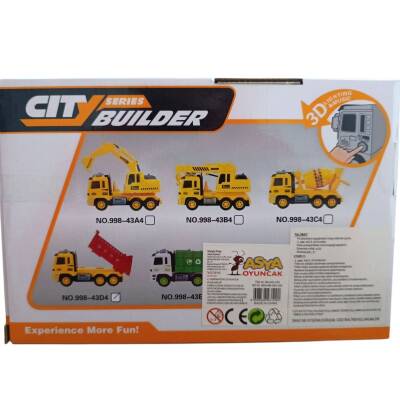 Asya Oyuncak Pilli Işıklı Sesli İş Makineleri-998-43D4-Sarı Kırmızı