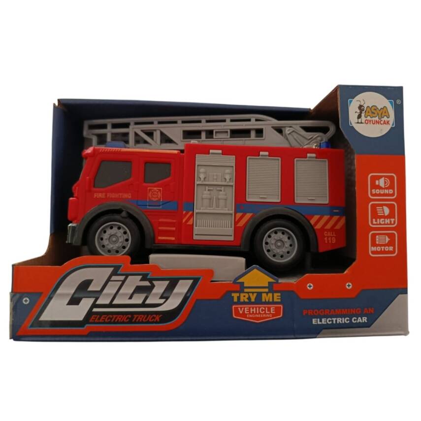 Asya Oyuncak Pilli,Sesli,Işıklı İtfaiye 998-55B - 1
