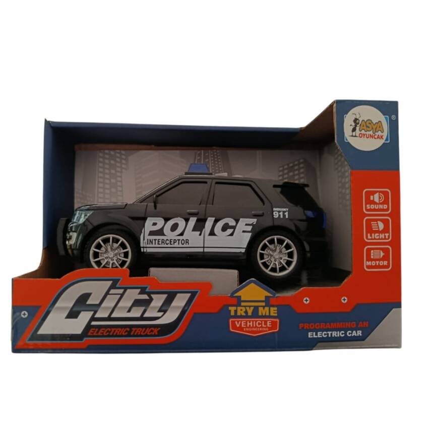 Asya Oyuncak Pilli,Sesli,Işıklı Polis Arabası 998-55C - 1
