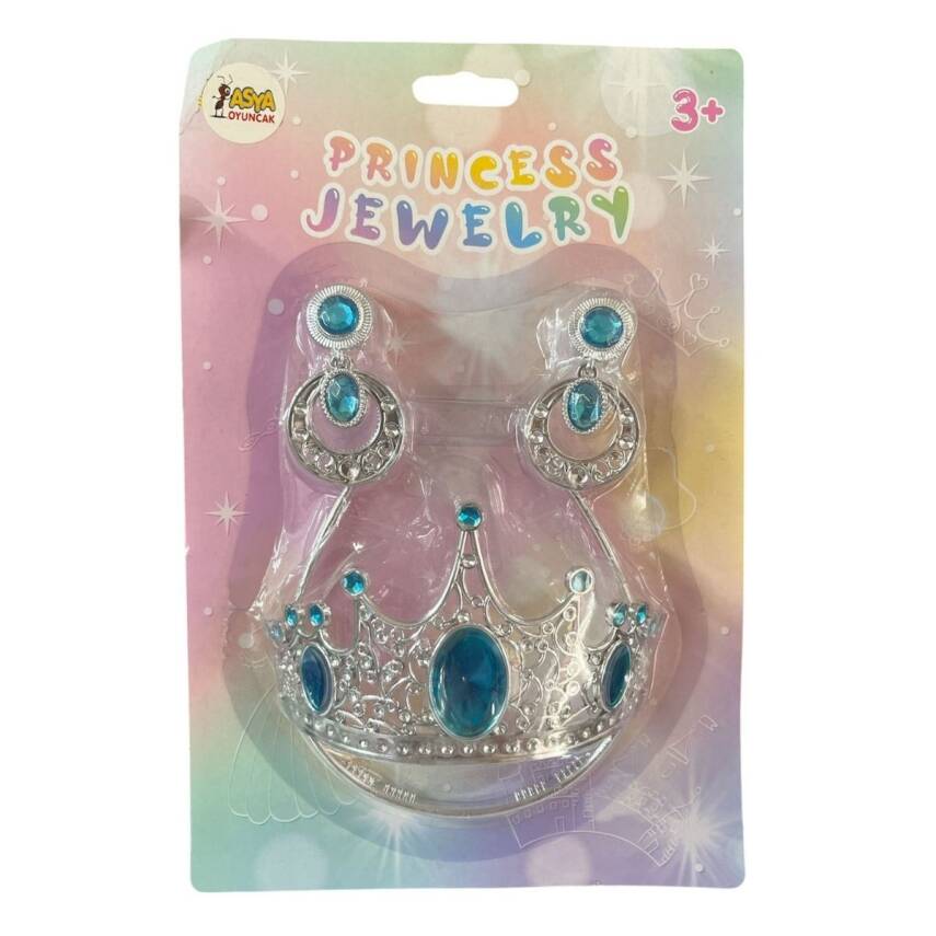 Asya Oyuncak Prenses Takı ve Taç Seti JY993C-Mavi - 1