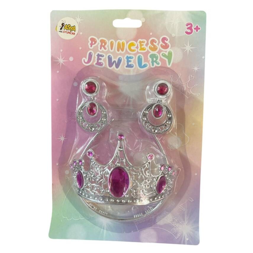 Asya Oyuncak Prenses Takı ve Taç Seti JY993C-Pembe - 1