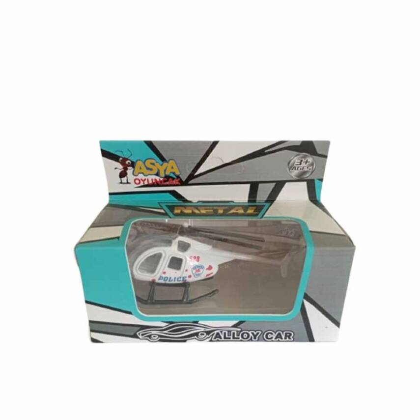 Asya Oyuncak Tekli Metal Helikopter 1688-7F-Beyaz - 1