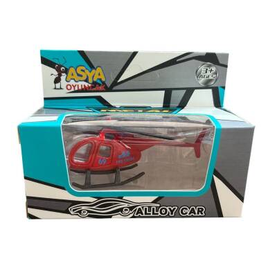 Asya Oyuncak Tekli Metal Helikopter 1688-7F-Kırmızı