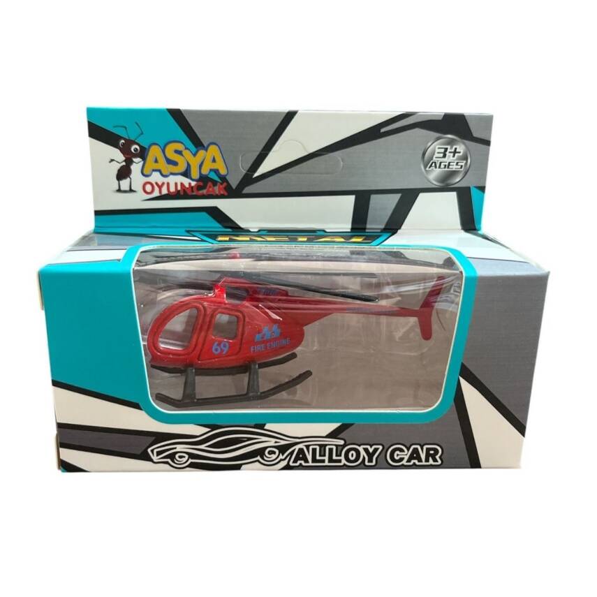 Asya Oyuncak Tekli Metal Helikopter 1688-7F-Kırmızı - 1