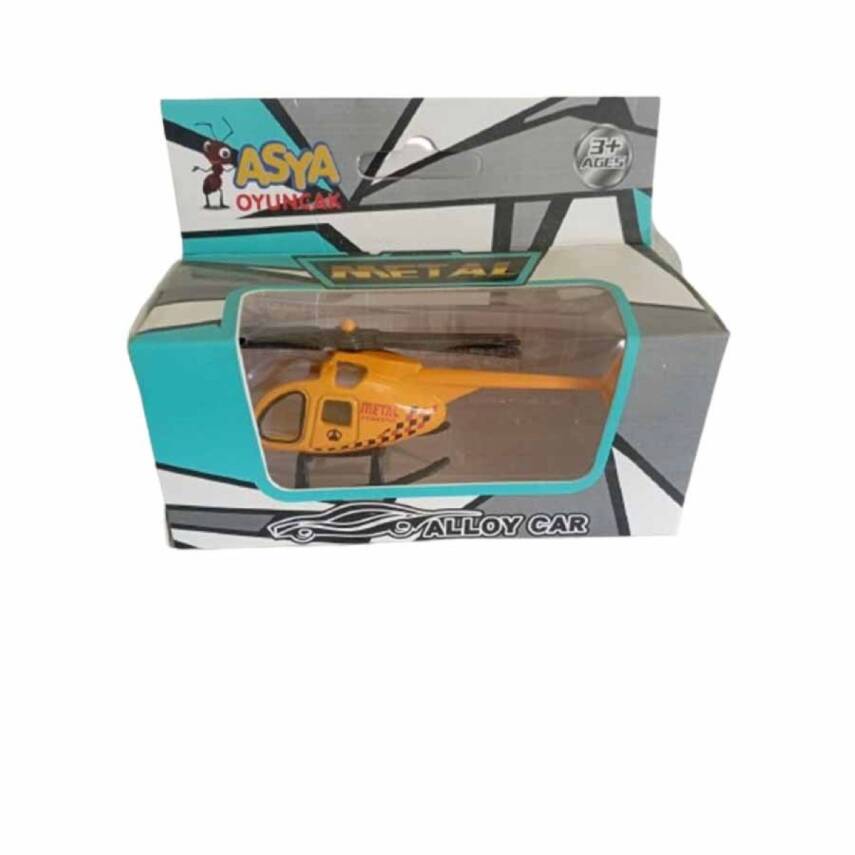 Asya Oyuncak Tekli Metal Helikopter 1688-7F-Sarı - 1
