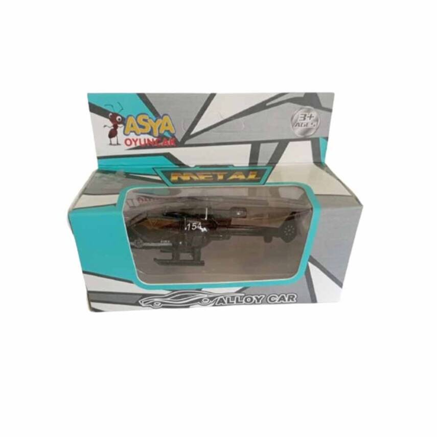 Asya Oyuncak Tekli Metal Helikopter 1688-7F-Siyah - 1