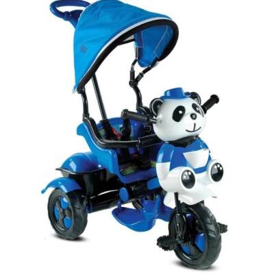 Babyhope 127 Little Panda Ebeveyn Kontrollü Tenteli Müzikli Tricycle Üç Teker Bisiklet-Mavi