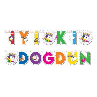 Balonevi Rainbow Unicorn İyi ki Doğdun Harf Set 2.00 mt