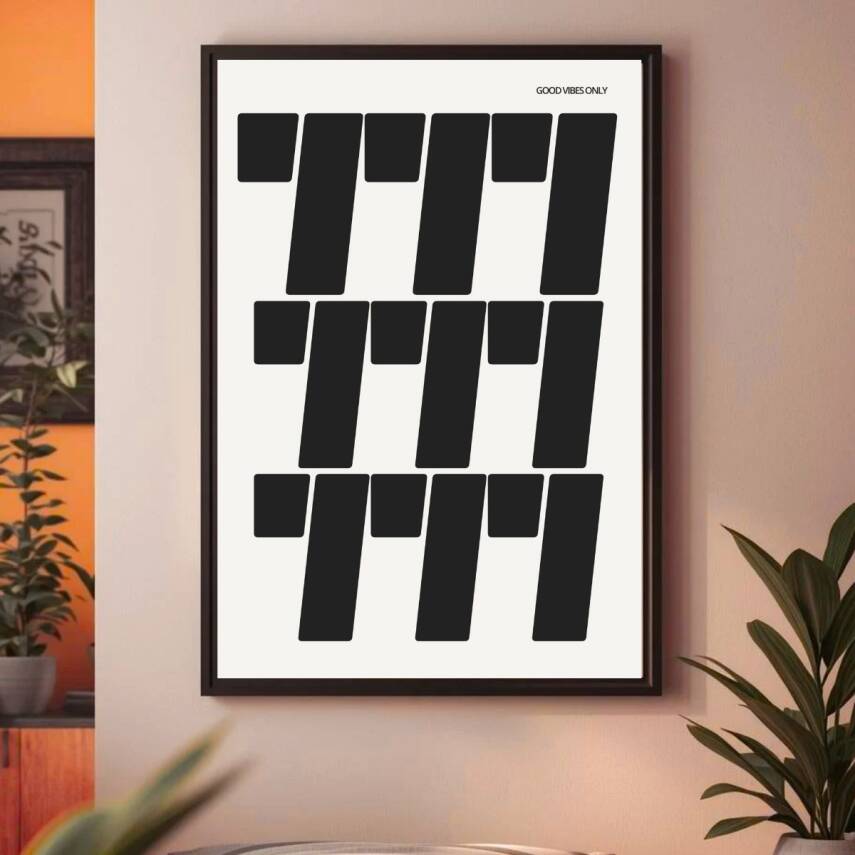 Besay 777 Şans Numeroloji Temalı Duvar Posteri-Manifest Spiritüel Dekoratif A2 Çerçevesiz - 2