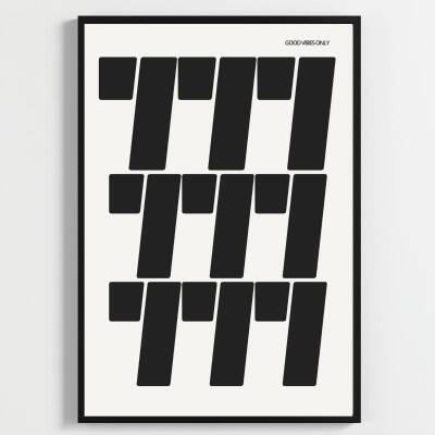 Besay 777 Şans Numeroloji Temalı Duvar Posteri-Manifest Spiritüel Dekoratif A2 Çerçevesiz