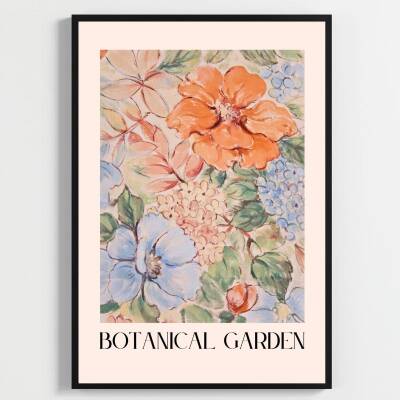 Besay Doğa Temalı Botanical Garden Duvar Posteri-Modern Dekoratif A2 Çerçevesiz