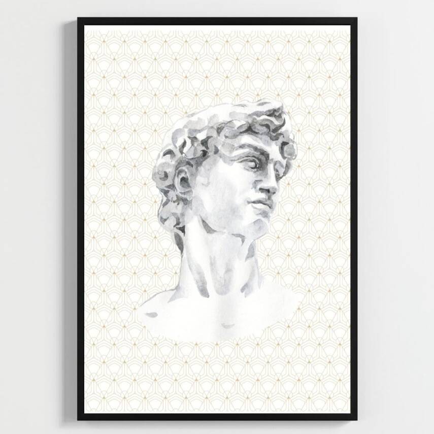 Besay Desenli Heykel Duvar Posteri-Klasik Sanat-Estetik Dekoratif A2 Çerçevesiz - 1