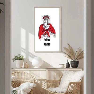 Besay Frida Kahlo Tarzı Kadın Figürlü Duvar Poster-Modern Sanat Estetik Dekoratif A2 Çerçevesiz - 2