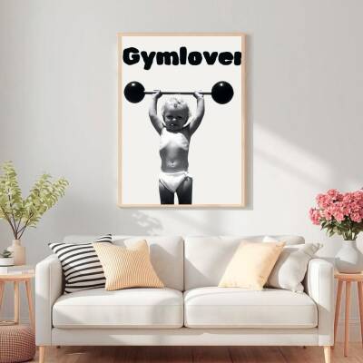 Besay Gym Lover Fitness Motivasyon Duvar Posteri-Eğlenceli Modern Dekoratif A2 Çerçevesiz - 4