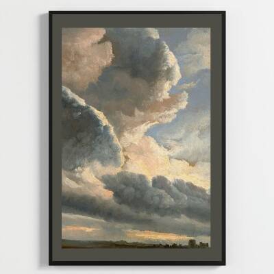 Besay Ferahlatıcı Bulut Manzaralı Duvar Posteri-Modern Dekoratif A3 Çerçevesiz