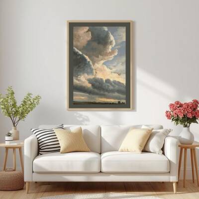 Besay Ferahlatıcı Bulut Manzaralı Duvar Posteri-Modern Dekoratif A3 Çerçevesiz - 2