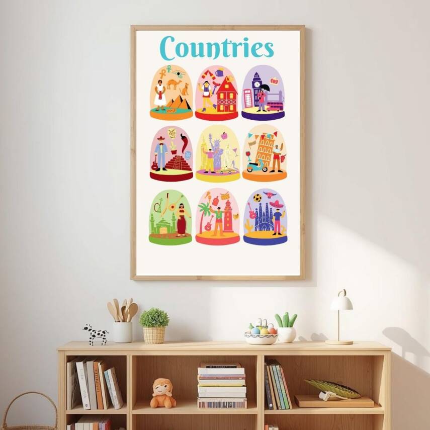 Besay Countries Dünya Harikası Ülkeler Duvar Posteri-Estetik Dekoratif A3 Çerçevesiz - 2