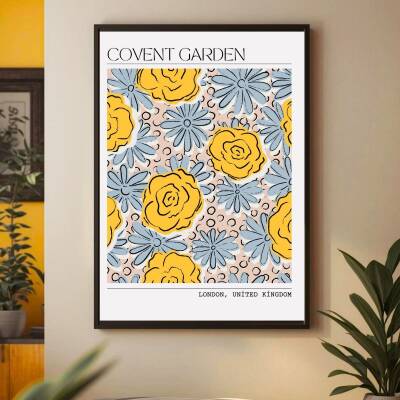Besay Çiçek Desenli Covent Garden Duvar Posteri-Estetik Dekoratif A3 Çerçevesiz - 2