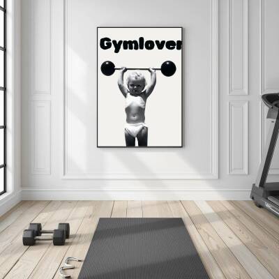 Besay Gym Lover Fitness Motivasyon Duvar Posteri-Eğlenceli Modern Dekoratif A3 Çerçevesiz - 2