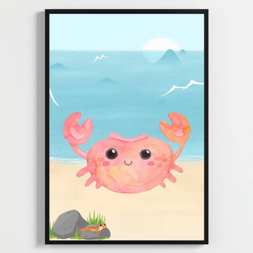 Besay Aqua:Sevimli Deniz Canlıları Çocuk Odası Posteri–Dekoratif 3lü Set A3 Çerçevesiz - 1