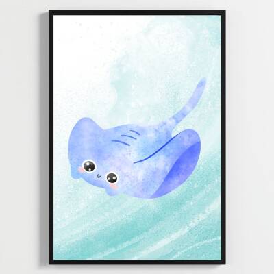 Besay Aqua:Sevimli Deniz Canlıları Çocuk Odası Posteri–Dekoratif 3lü Set A3 Çerçevesiz - 2