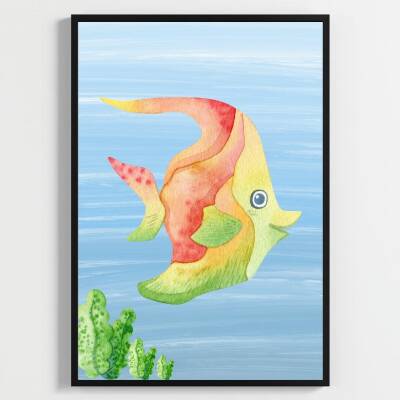 Besay Aqua:Sevimli Deniz Canlıları Çocuk Odası Posteri–Dekoratif 3lü Set A3 Çerçevesiz - 3