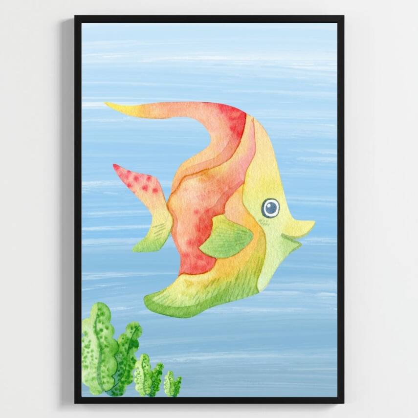 Besay Aqua:Sevimli Deniz Canlıları Çocuk Odası Posteri–Dekoratif 3lü Set A3 Çerçevesiz - 3