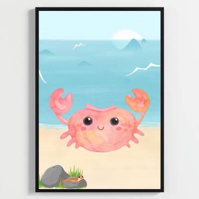Besay Aqua:Sevimli Deniz Canlıları Çocuk Odası Posteri–Dekoratif 3lü Set A4 Çerçevesiz