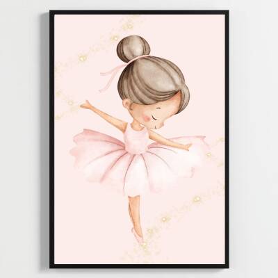Besay Dans Eden Balerin Çocuk Odası Posteri–Dekoratif 3lü Set A3 Çerçevesiz