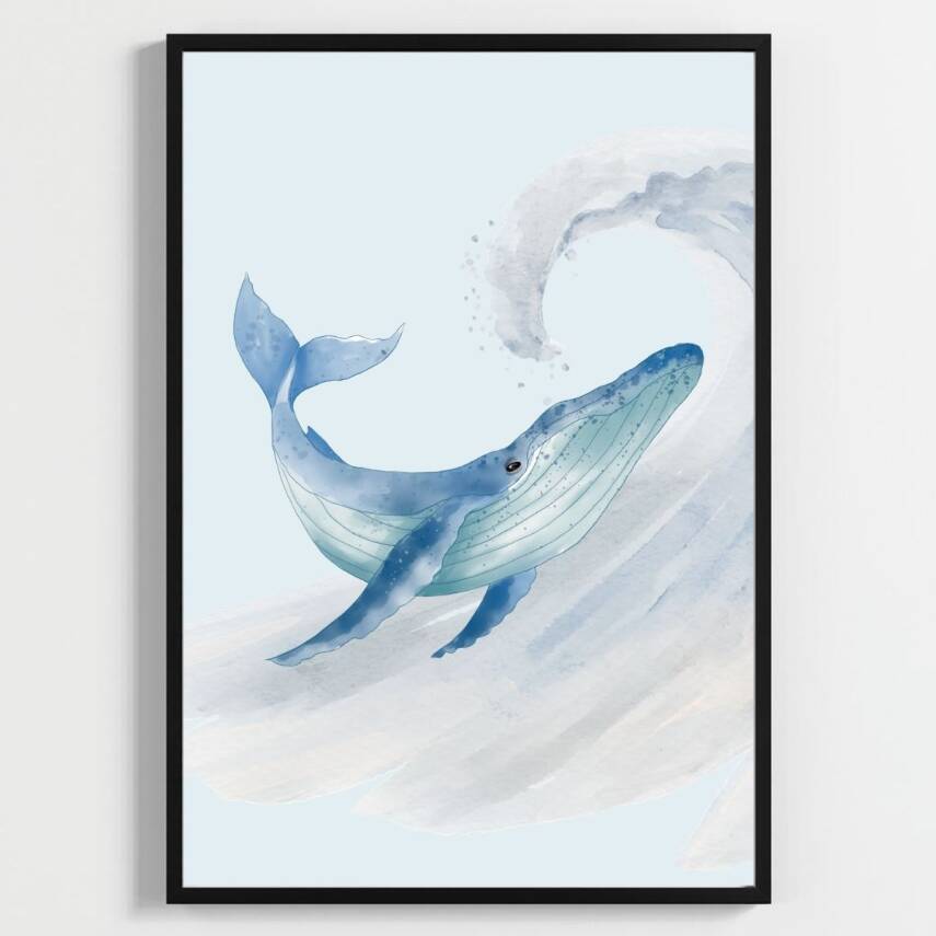 Besay Deep Blue:Suluboya Okyanus Esintisi Çocuk Odası Posteri–Dekoratif 3lü Set A3 Çerçevesiz - 2