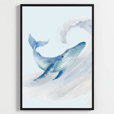 Besay Deep Blue:Suluboya Okyanus Esintisi Çocuk Odası Posteri–Dekoratif 3lü Set A4 Çerçevesiz - 2