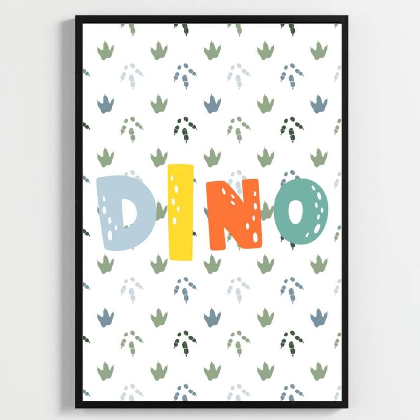 Besay Dino Patileri:Sevimli Kovboy ve Ay Dedeli Dinozor Çocuk Odası Posteri–Dekoratif 3lü Set A2 Çerçevesiz - 3