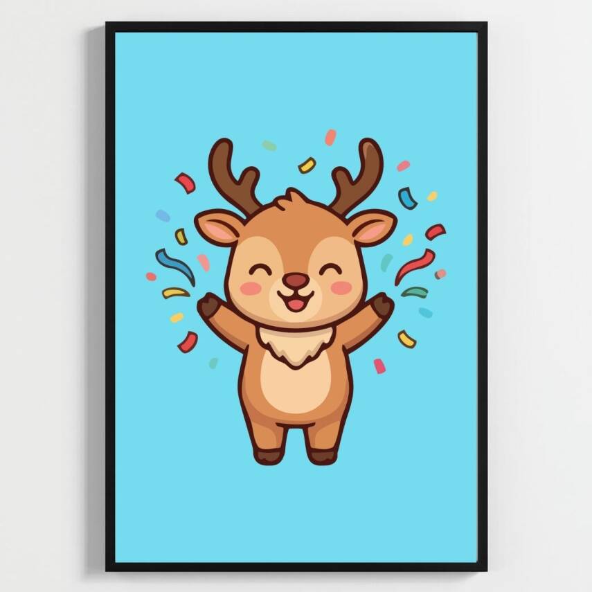 Besay Eğlenceli Geyik Çocuk Odası Posteri–Dekoratif 3lü Set A4 Çerçevesiz - 2