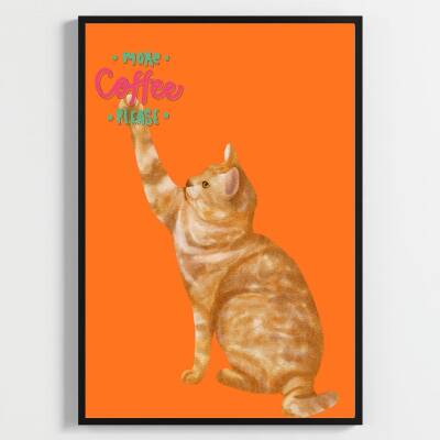 Besay Good Morning Kedi Çocuk Odası Posteri–Dekoratif 2li Set A2 Çerçevesiz