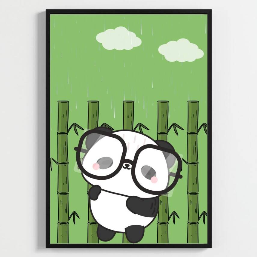 Besay Gözlüklü Dostlar:Panda, Koala ve Tilki Çocuk Odası Posteri–Dekoratif 3lü Set A2 Çerçevesiz - 1